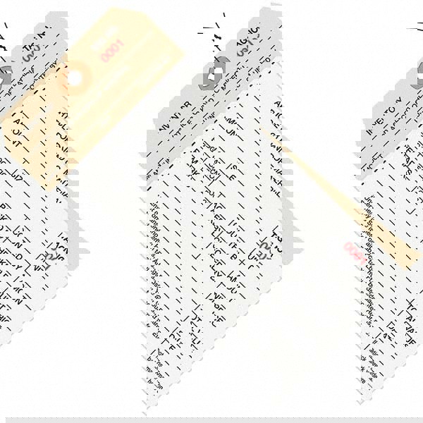 Blank Tag: 6-1/4'' High, Manila & White, Synthetic Paper